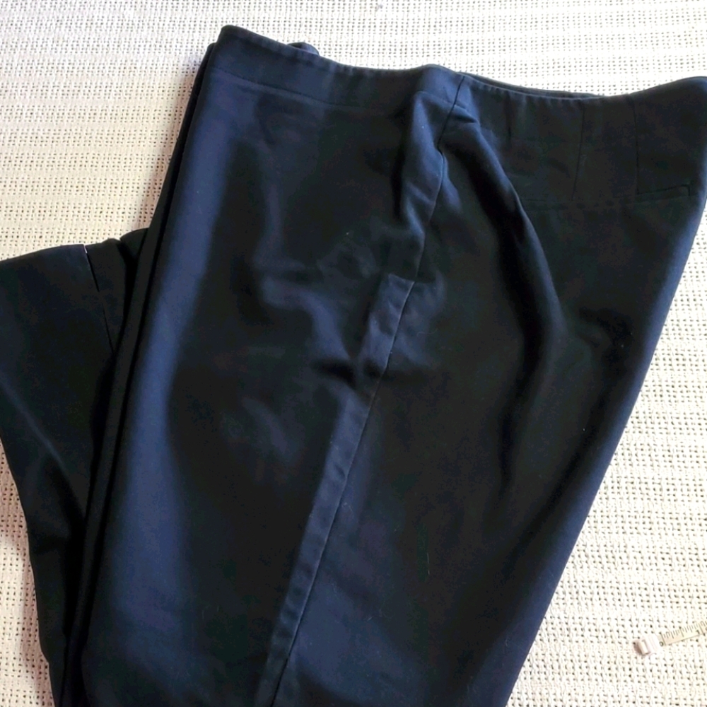 Chico's Sz. 3 (XL) Zippered Black Dress Pants with Slit Hem & Pockets